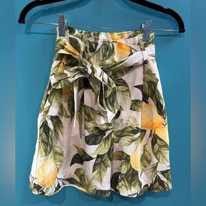 Lemon Print Tie-Waist Shorts Resortwear NWT